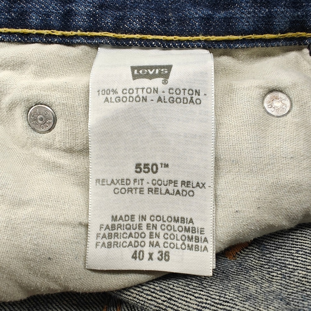 Levi's 550 Jeans Mens 40x36 Blue Relaxed Fit Tapered Leg Denim Casual Classic - Picture 6 of 12